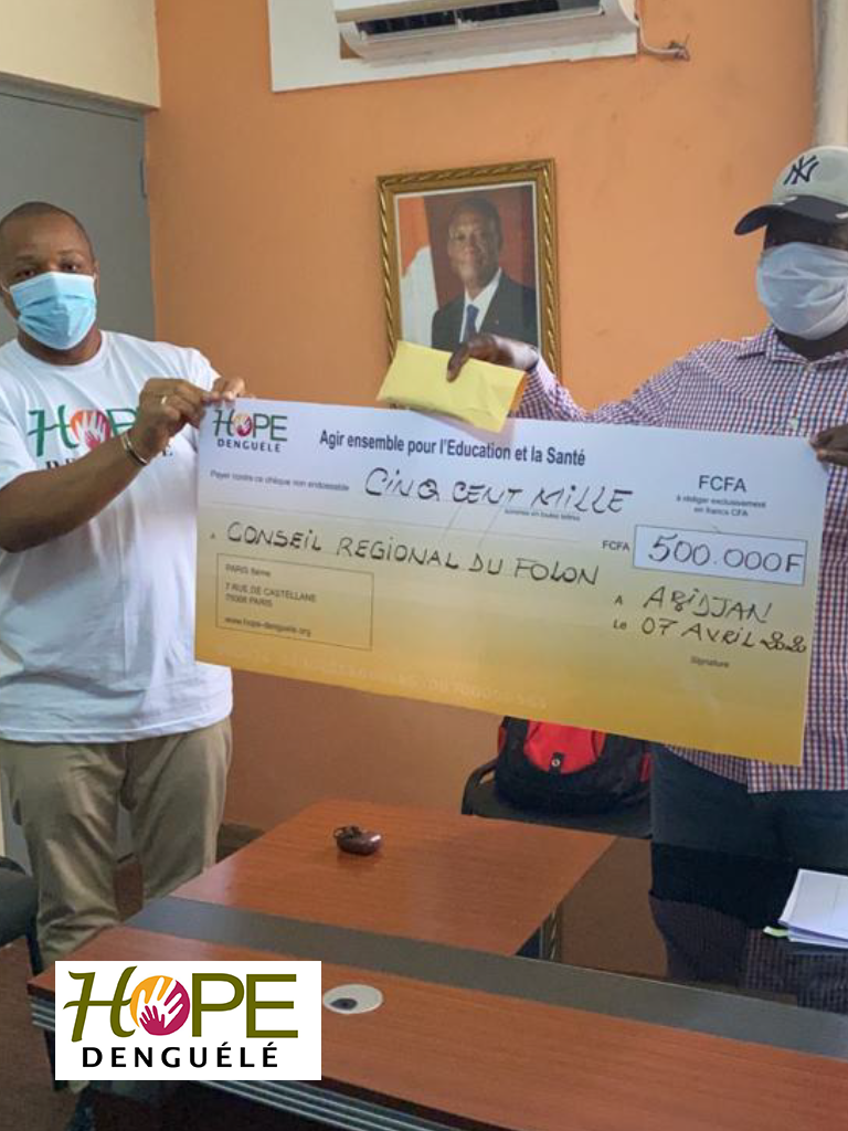 Hope Denguélé fait don de 500 000 f au Conseil régional du Folon
