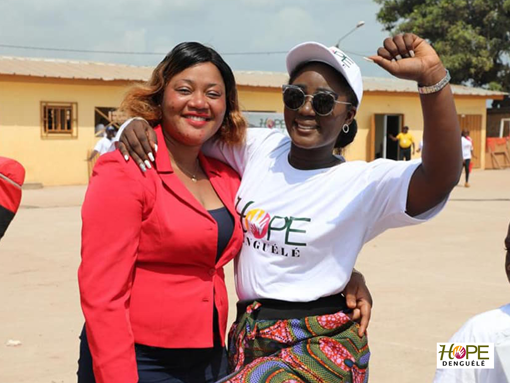 L'ambassadrice Hope Denguélé en compagnie de la représentante du partenaire Société Générale de Côte d'Ivoire